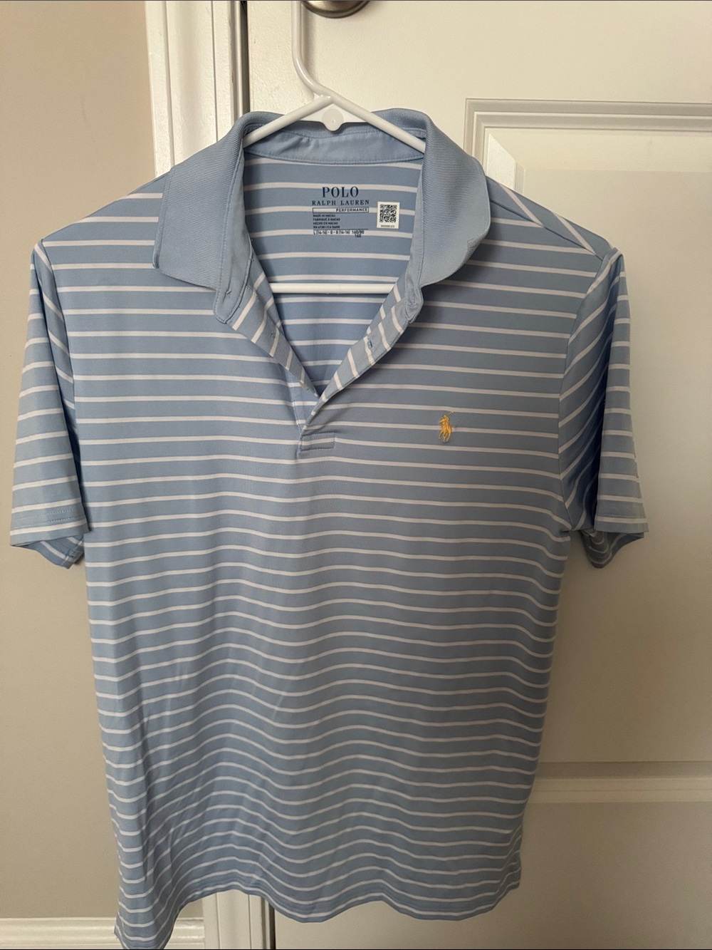 Polo by Ralph Lauren Blue and White Striped Short Sleeve Polo